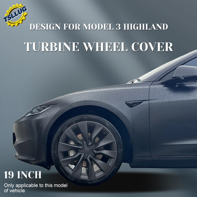 

4PCS For Tesla Model 3 Highland 2023-2025 Turbine Wheel Cover 19 Inch Car Replacement Automobile Hub Cap Full Rim Car Acces