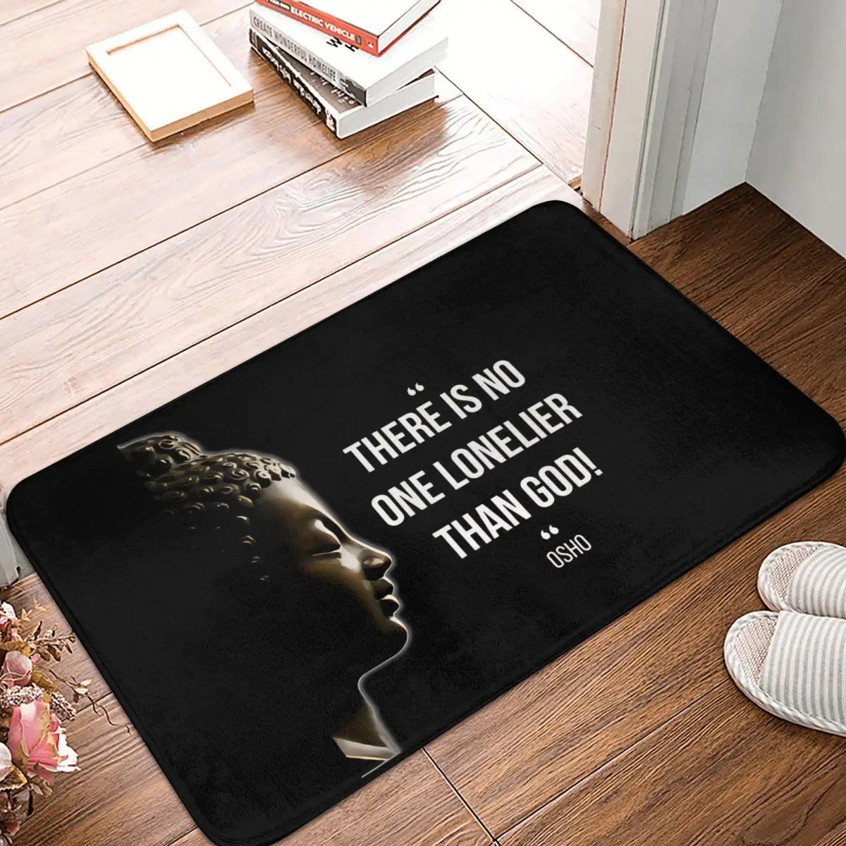 Motivationa Quote Osho There Is No One Lonelier Than God Indian God Goddess Of Love Non-Slip Carpet Doormat Bedroom Mat Rug