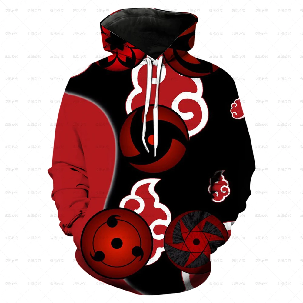 Anime Naruto Hoodie Akatsuki 3D Printed Men's Pullover Fashion Children's Hoodie Street Casual Anime Men's Clothing