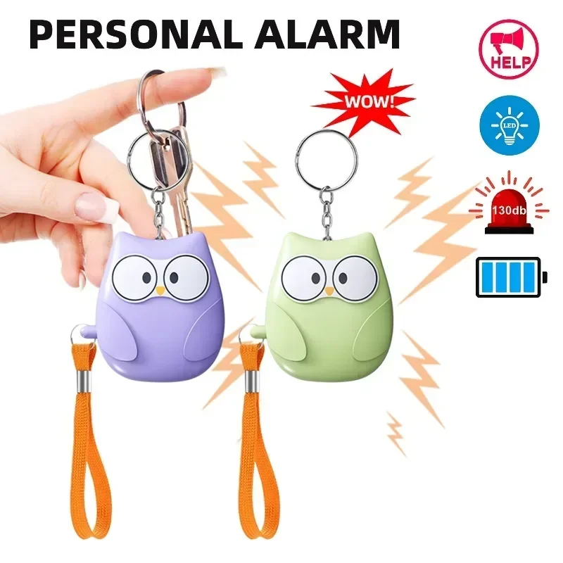 

Outdoor LED Flashlight Portable Alarm with Pull Ring 130db Women's Anti Wolf Alarm Self-defense Call for Safety Alarm Keychain