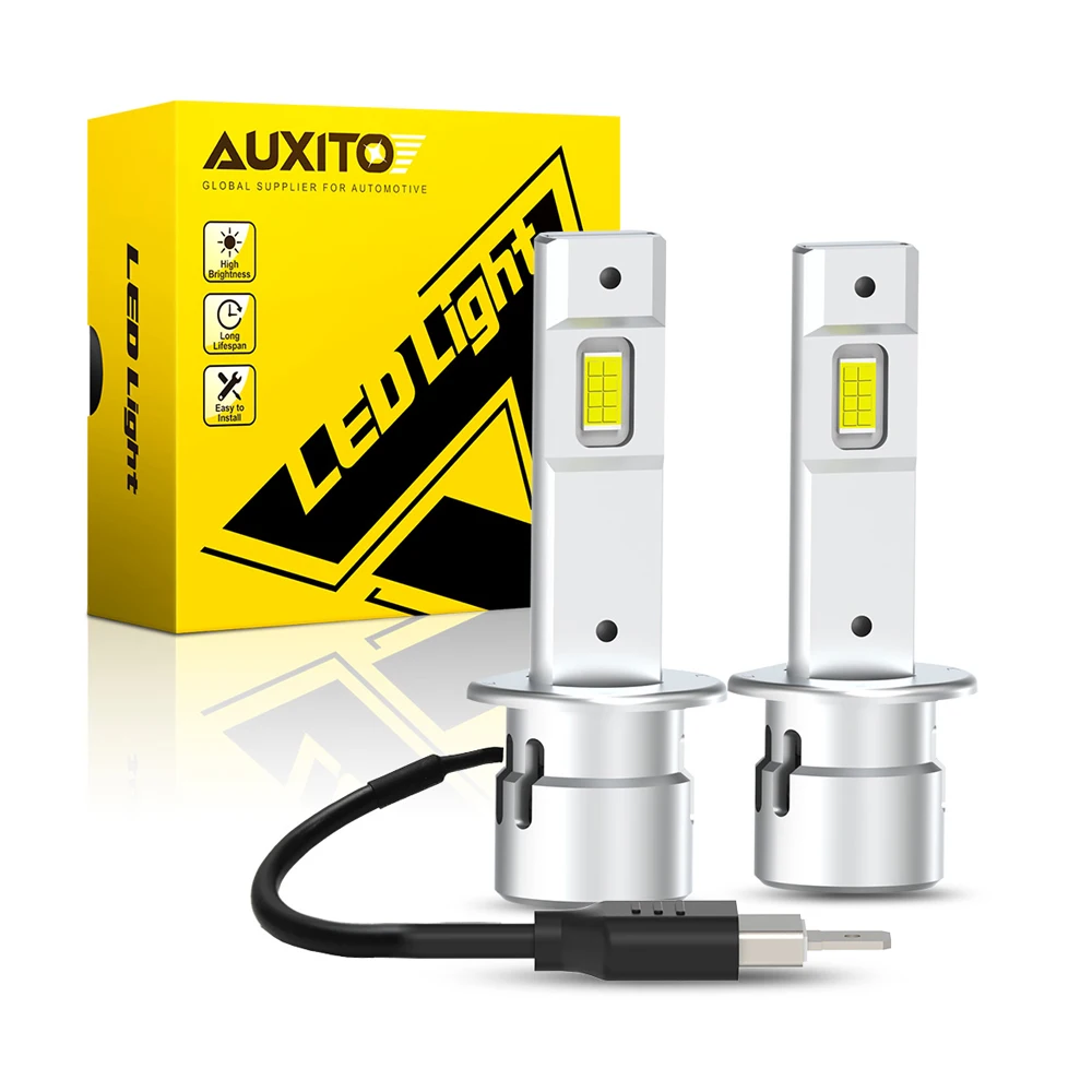 

AUXITO 2 шт. H1 светодиодная лампа для фар мини 20000LM 6500K CSP супер яркий дальний ближний свет для автомобильных противотуманных фар 12 В белый автомобильный