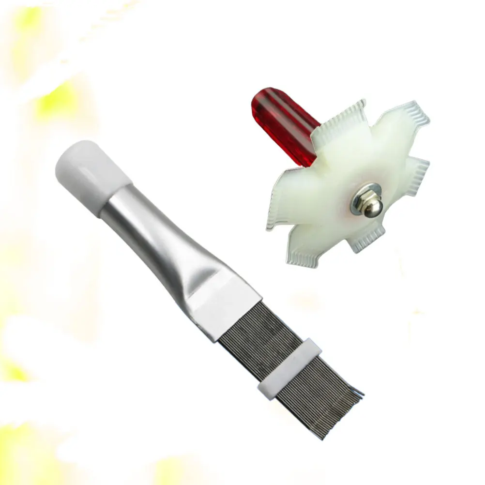 

2Pcs Air Conditioner Fin Comb Stainless Steel Condenser Cleaning Tool for Straightening Fins Efficient Cooling Maintenance Kit