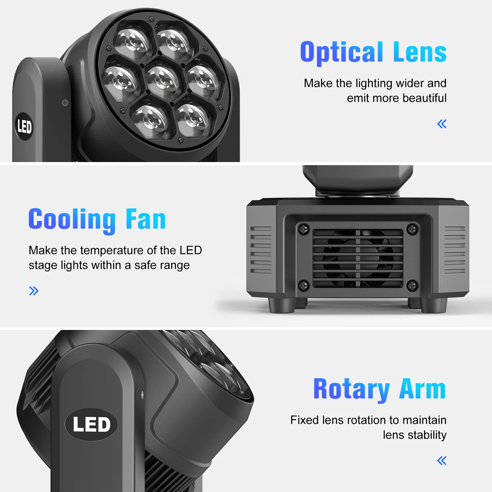 7X50W MINI BEE-EYE WASH BEAM MOVING HEAD DJ Light Stage Light Effect Projector for Disco KTV Party Wedding Holiday Bar Club