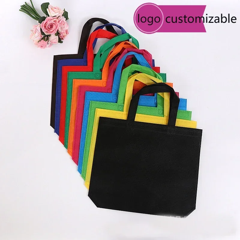 

32*26cm Whosales Custom LOGO Eco Reusable Foldable Non-woven Fabric Gift Bag Non Woven Shopping Tote Bag with Handle