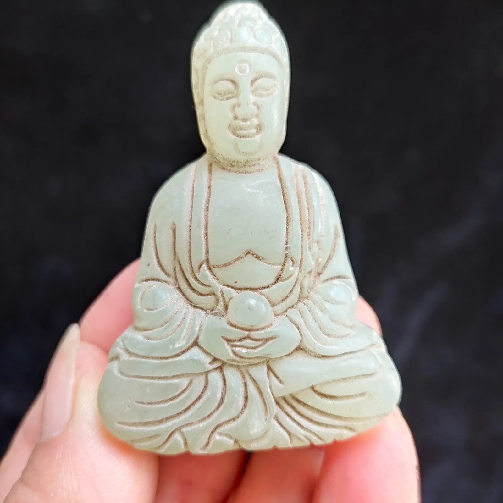 

Chinese jade Antique hand-carved The jade Buddha statue