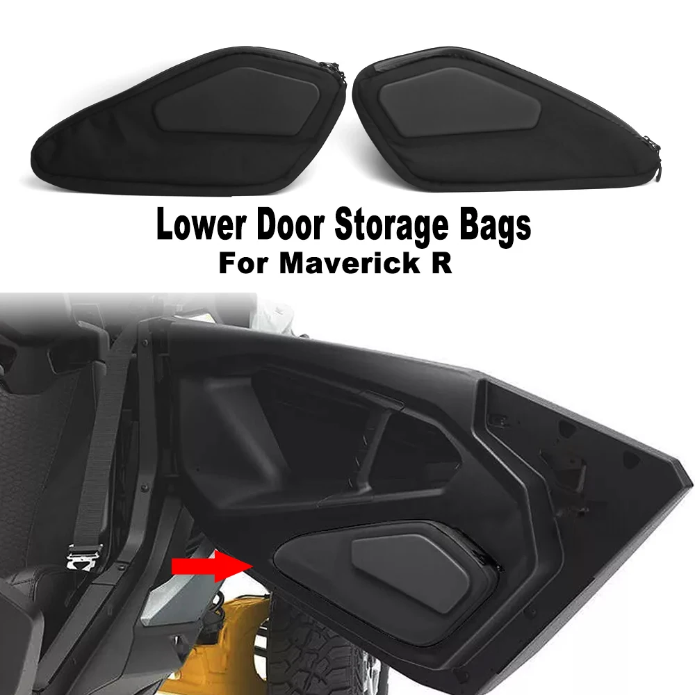 UTV For CAN-AM MAVERICK R Black Side Storage Bag Driver Passenger Lower Door Tool Bags Cushion For Can Am Maverick R