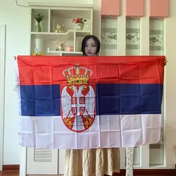 Serbia Flag 5*3 FT 150*90 CM High Quality Polyester Hanging banner SRB RS Republika Srbija Serbia flag For home Decoration