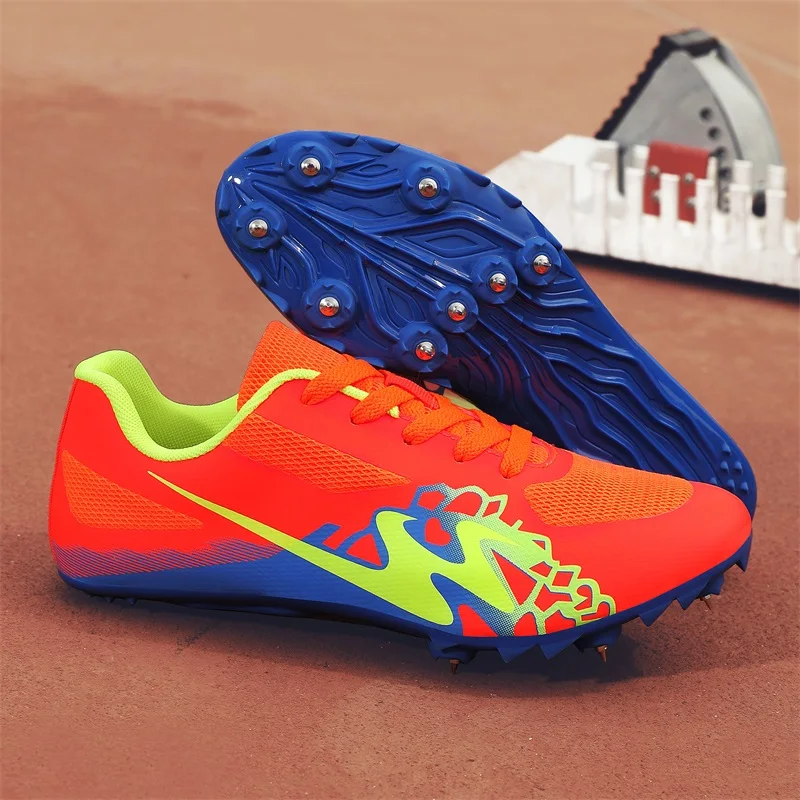 

New Men Women Track ＆ Field Shoes High-quality Anti Slip Professional Competition Run Shoes Boy Girl Training Nail Sports Shoes