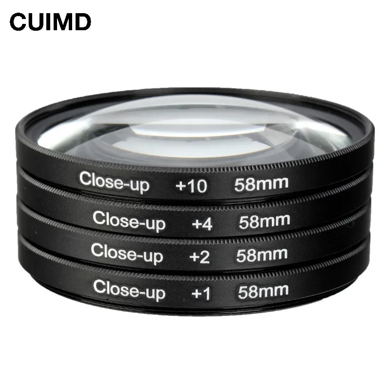 Camera 58mm Macro Close Up Filter Lens Kit +1 +2 +4 +10 for Canon EOS 700D 650D 600D 550D 500D1200D 1100D 100D Rebel T5i T4i Len