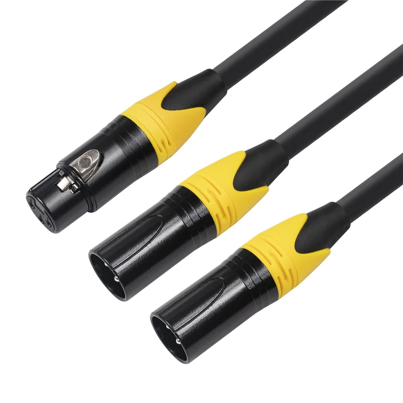 Kabel rozgałęźny XLR, 3-pinowy żeński XLR na podwójny męski kabel audio XLR Kabel Y Zbalansowany rozgałęźnik mikrofonowy Adapter audio