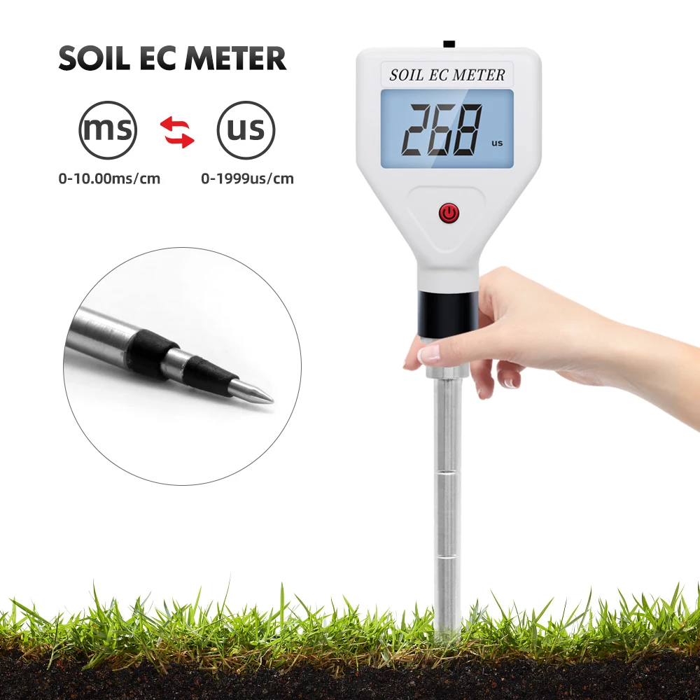 

EC-98361 Digital Soil Meter EC Moisture Acidity Tester Plant Soil Tester Kit Water Quality Monitor for Flowers Aquarium Water