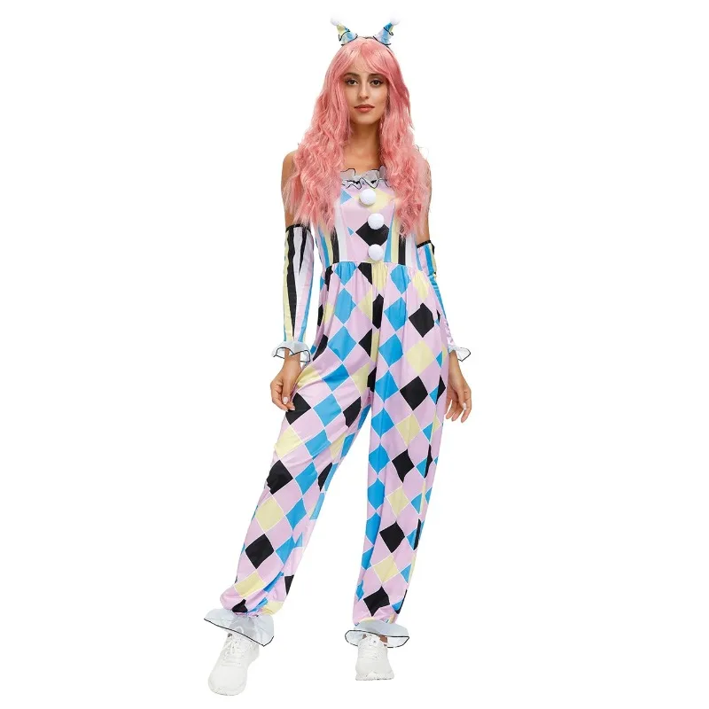 New Arrival Adult Circus Clown Quinn Honey Joker Costume Women Halloween Party Horror Ghosts Cosplay Jumpsuit view 5