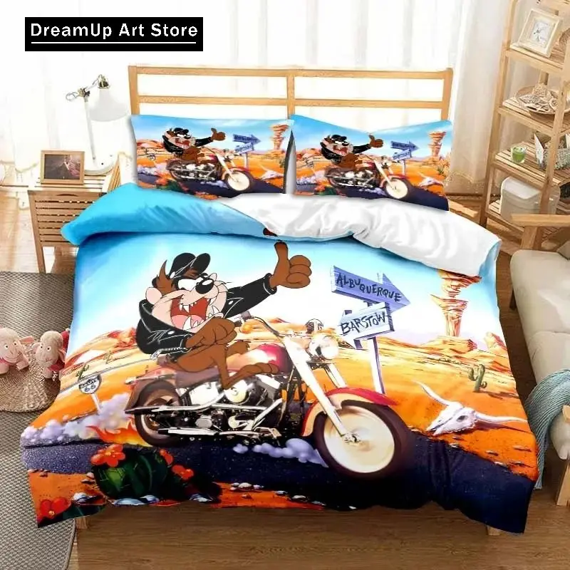 3D Print Cartoon Tasmanian Devil Fashion Bedding Set Double Twin King Duvet Cover Comforter Pillowcase Boys Girls Adults Bedroom