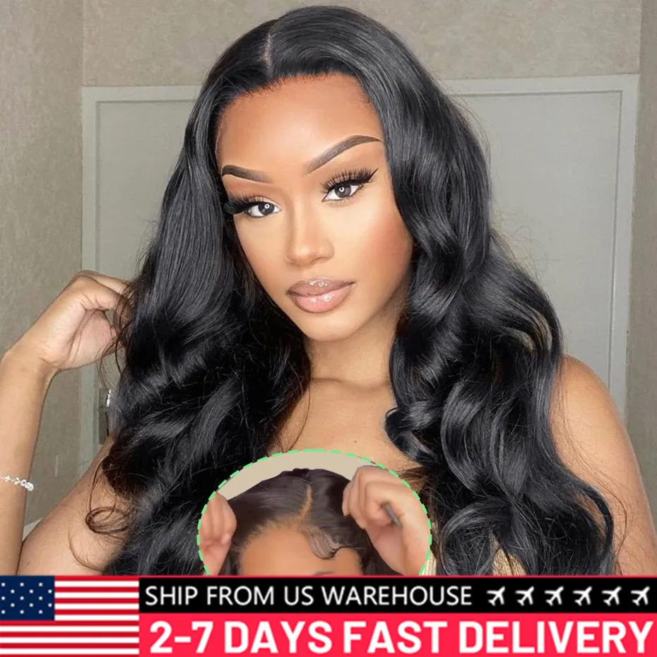 Body Wave Glueless Lace Wig Human Hair Ready To Wear 4x6/5x5  Lace Human Hair Wigs For Black Women Brazilian Remy Wig Bling Hair