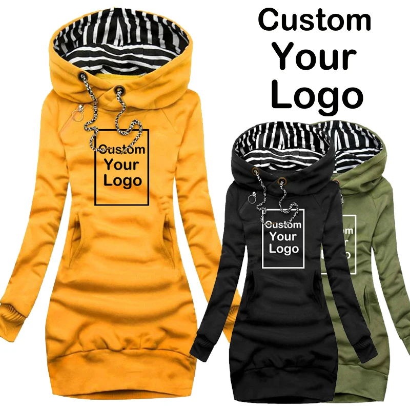 

Autumn Winter Fashion Sweatshirt Dresses for Women Pocket Hooded Casual Dress Solid Color Long Sleeve Mini Dress Kleid