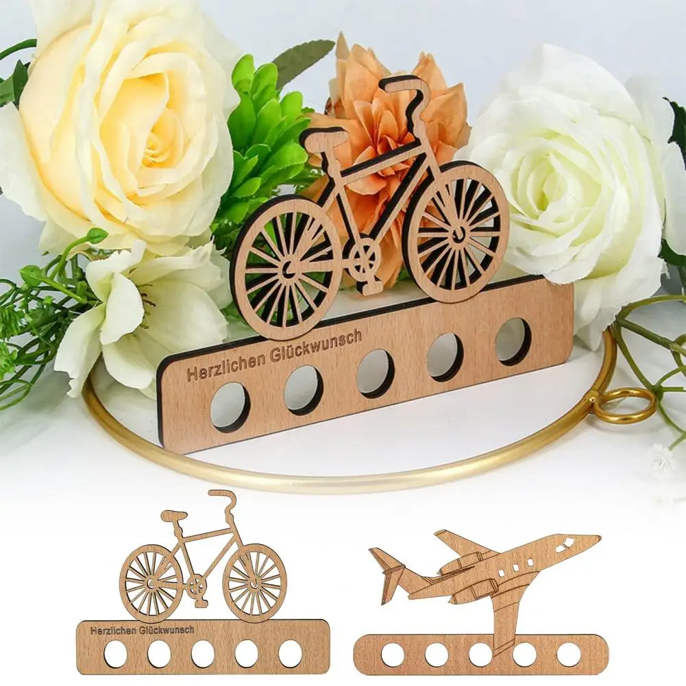 Bicycle Shape Design Wooden Craft Ornament for Birthday Day Money Gift Bicycle Aircraft Shape Design Ornamental Money Display