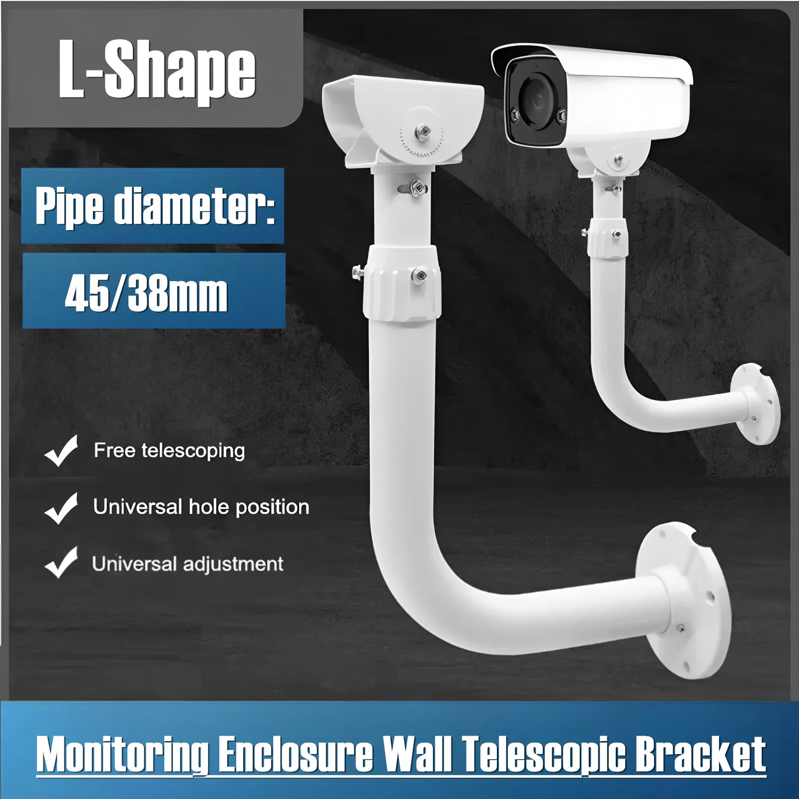 

Thickened Aluminium Alloy Monitoring Telescopic Enclosure Support Wall Mount Bracket Holder for Hikvision Dahua IP Bullet Camera