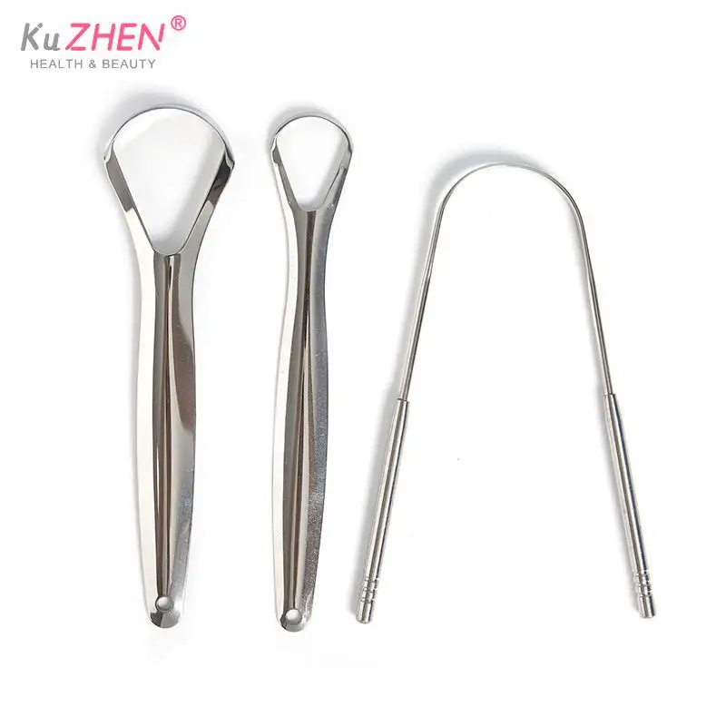 1/2/3PC/Set StainlessSteel Reduce Bad Breath Tongue Scraper Cleaner Srape Reusable Ecofriendly Tongue Brush Fresh Breath Scraper