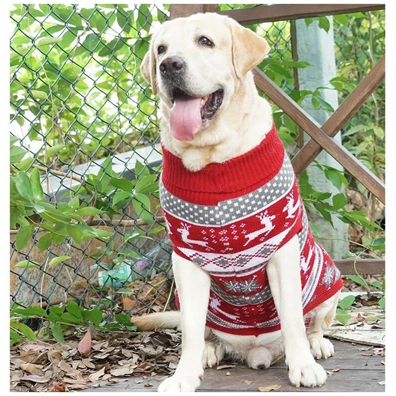 Big Dog Sweater Winter Warm Christmas Clothes for Small Medium Large Dogs Warm Pullover Sweatshirt for Big Dog Pet Clothes