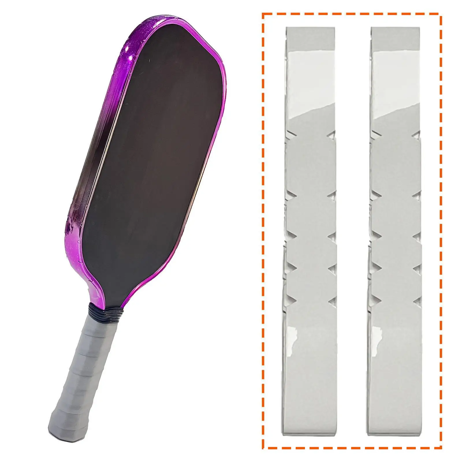 2xPickleball Paddle Fita Protetora Borda TPU Transparente 2 Peças 76x2.7cm