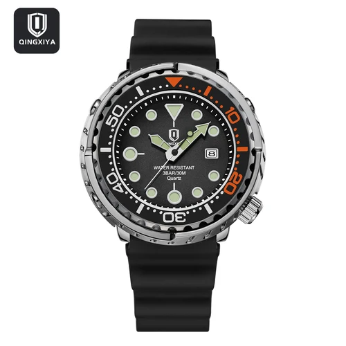 Imagen 2 del producto Reloj deportivo QINGXIYA de cuarzo para hombre, correa de silicona, resistente al agua, reloj de pulsera luminoso con fecha, reloj militar para hombre, reloj Masculino