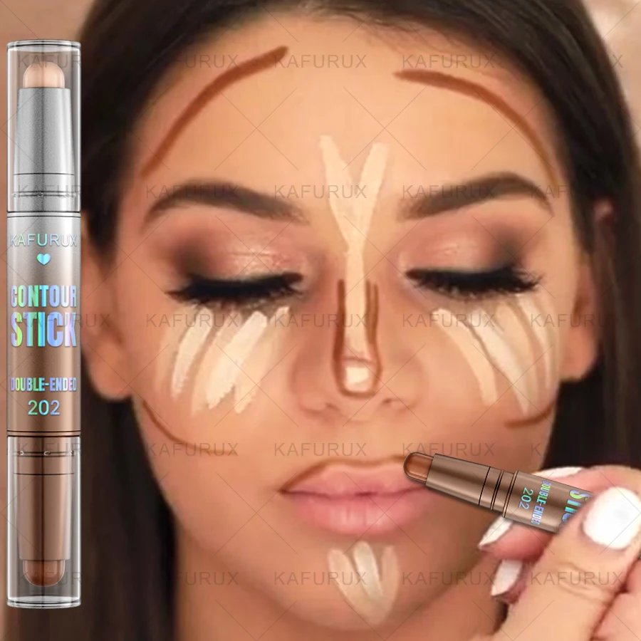 1 Stück doppelseitiger Konturenstift, Gesichts-Foundation, Concealer, wasserfester Concealer gegen Augenringe, korrigierender Kontur-Concealer, koreanisches Make-up – Detail 3