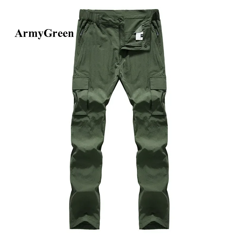 Quick Dry Hiking Cargo Pants Men Outdoor Sport Waterproof Pants Summer Camping Trekking Climbing Trousers PNT07