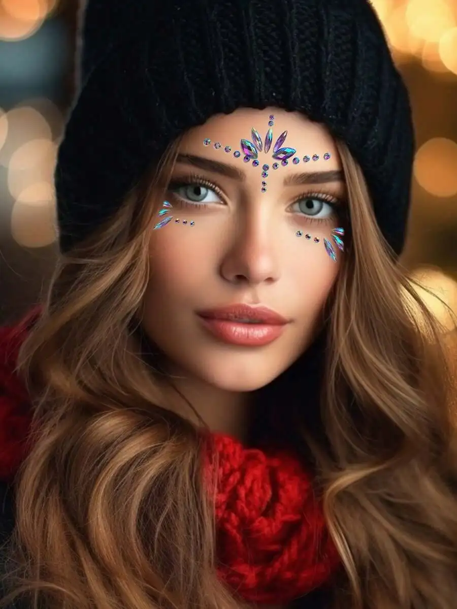 

1 Sheet 2D Colorful Face Stickers For Festival Party Decoration Waterproof Temporary Face Art