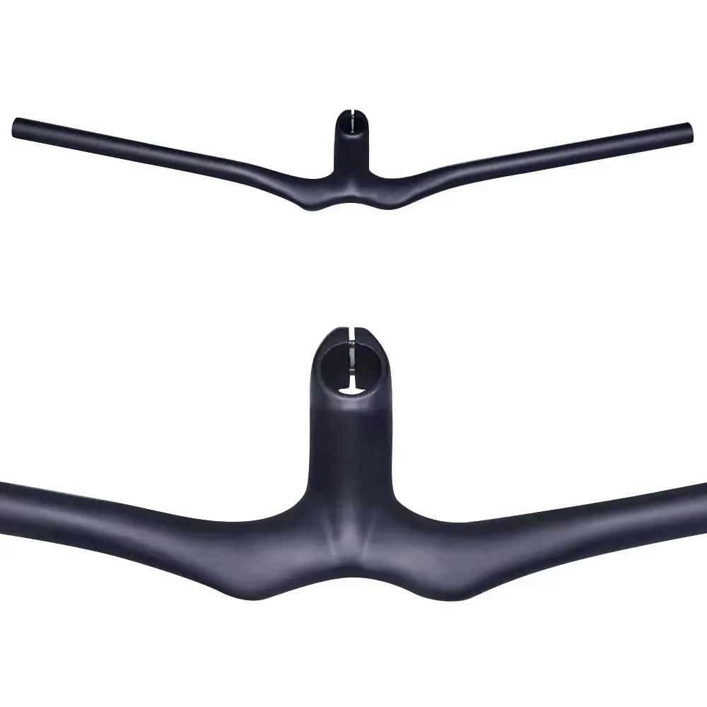 

NO LOGO Black Matte Carbon Bike MTB Bicycle Mountain Integrated Handlebar With Stem Rise 10 Degree 28.6mm