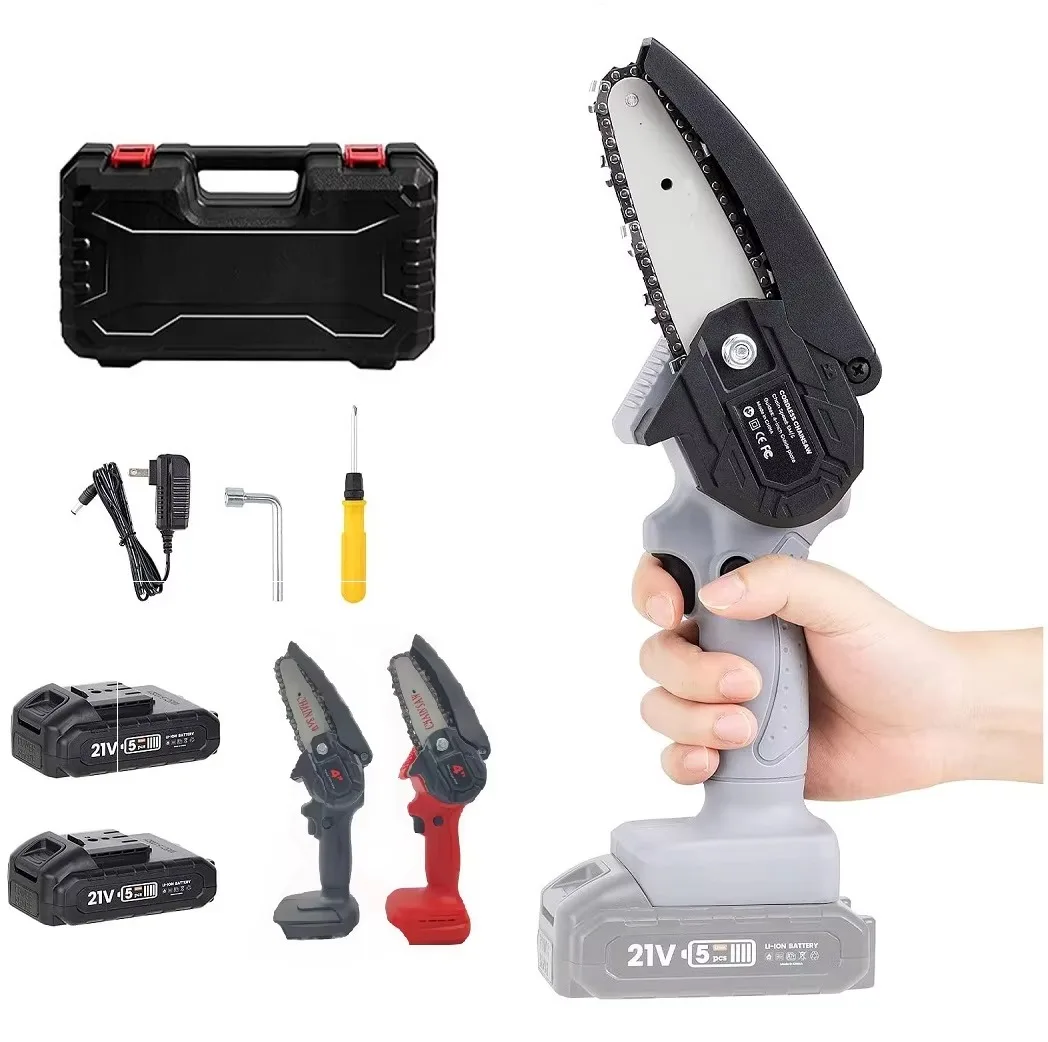

4 Inch 21V Mini Cordless Electric Chainsaw Durable Affordable for Small Tree Cutting