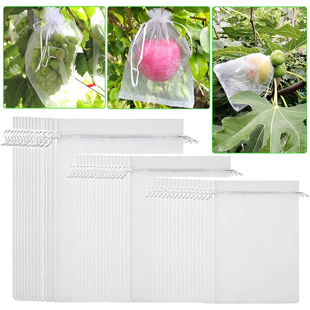 50PCS Garden Plant Nylon Insect Proof Mesh Bag Protect Fruits And Vegetables Multi-function Breathable Plants Protect Bags