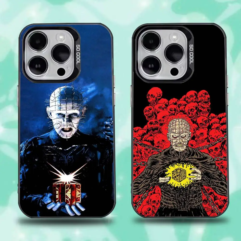 

P-Pinhead H-Hellraiser Phone Case For iPhone 16,15,14,13,12,11,Pro,Max,Plus,Mini,XS,SE Anti Fall Black Matte Hard Bumper
