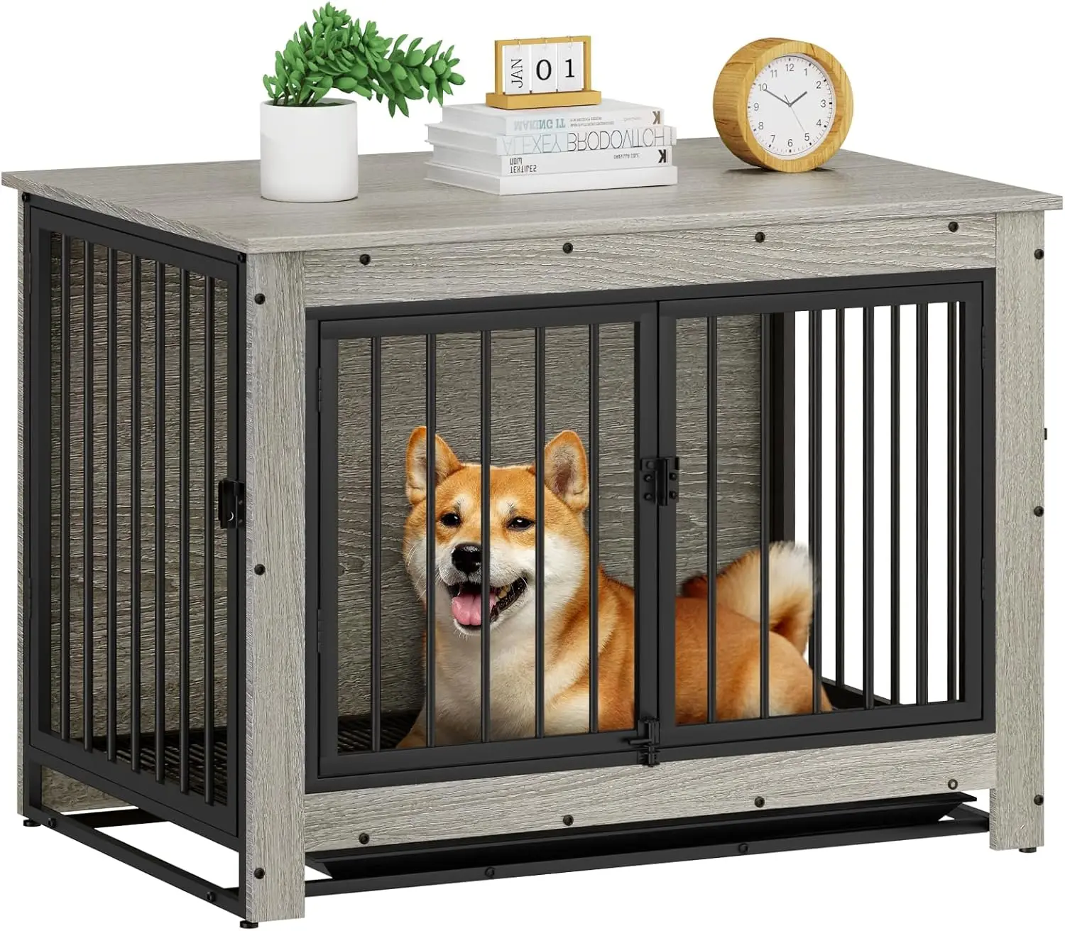 Dog Crate Furniture, Dog Crate End Table for Medium and Large Dogs,Wooden Cage Kennel Furniture Indoor,