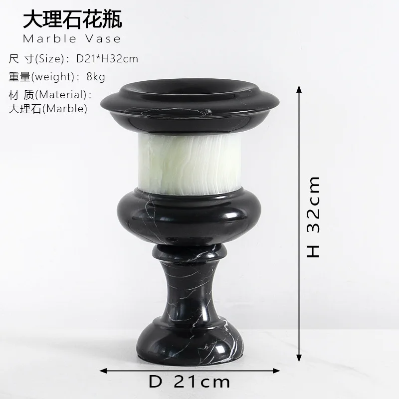 Modern marble jade vase artistic atmosphere light luxury home