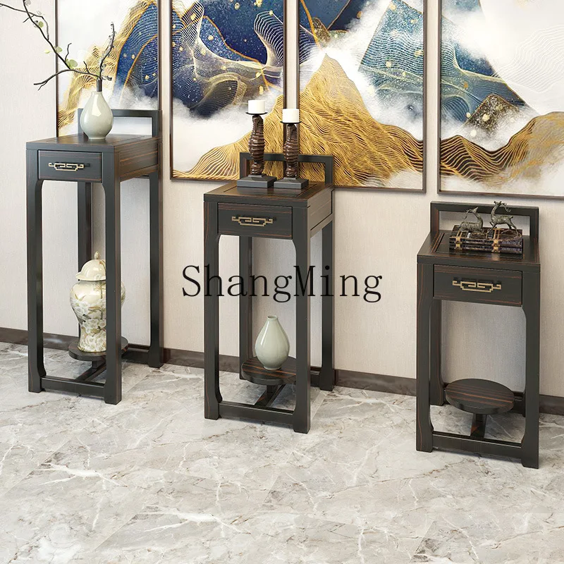 

CL New Chinese Style Solid Wood Flower Stand Living Room Floor-standing Storage Rack Simple Flower Pot Stand