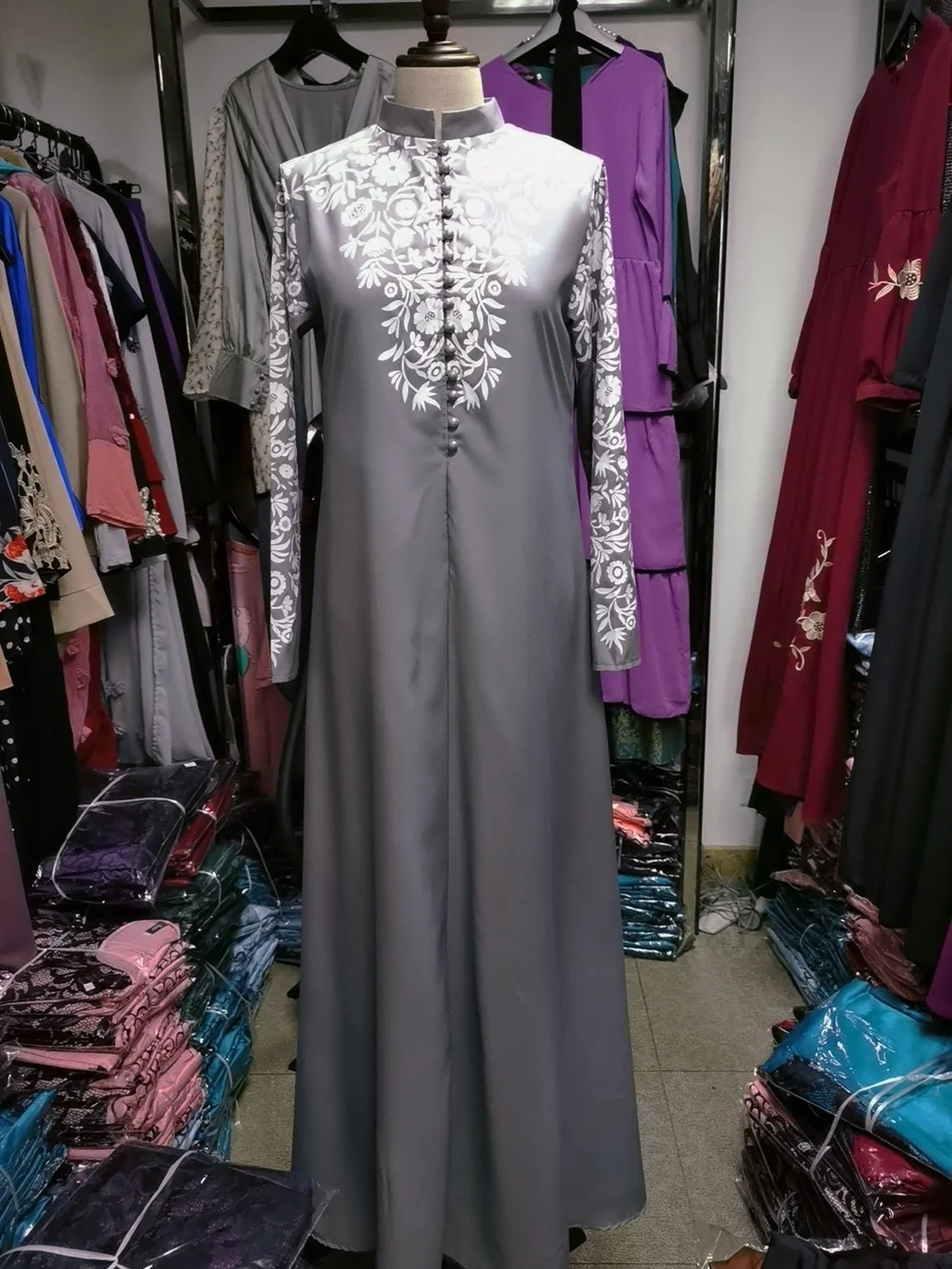 Imagem -04 - Muçulmano Abayat Kaftan Vestido para Mulheres Grande Swing Robe Vestidos Soltos Ramadan Hijab Vestuário Islâmico Caftan Marocain Abaya Dubai S5xl