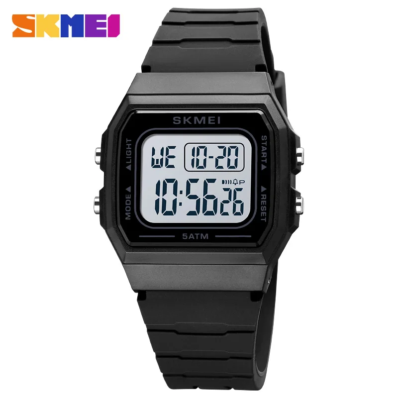 SKMEI 2 Time Back Light Waterproof Youthful Vigor Digital Sport Watches Men Date Alarm New Fashion Wristwatch reloj hombre