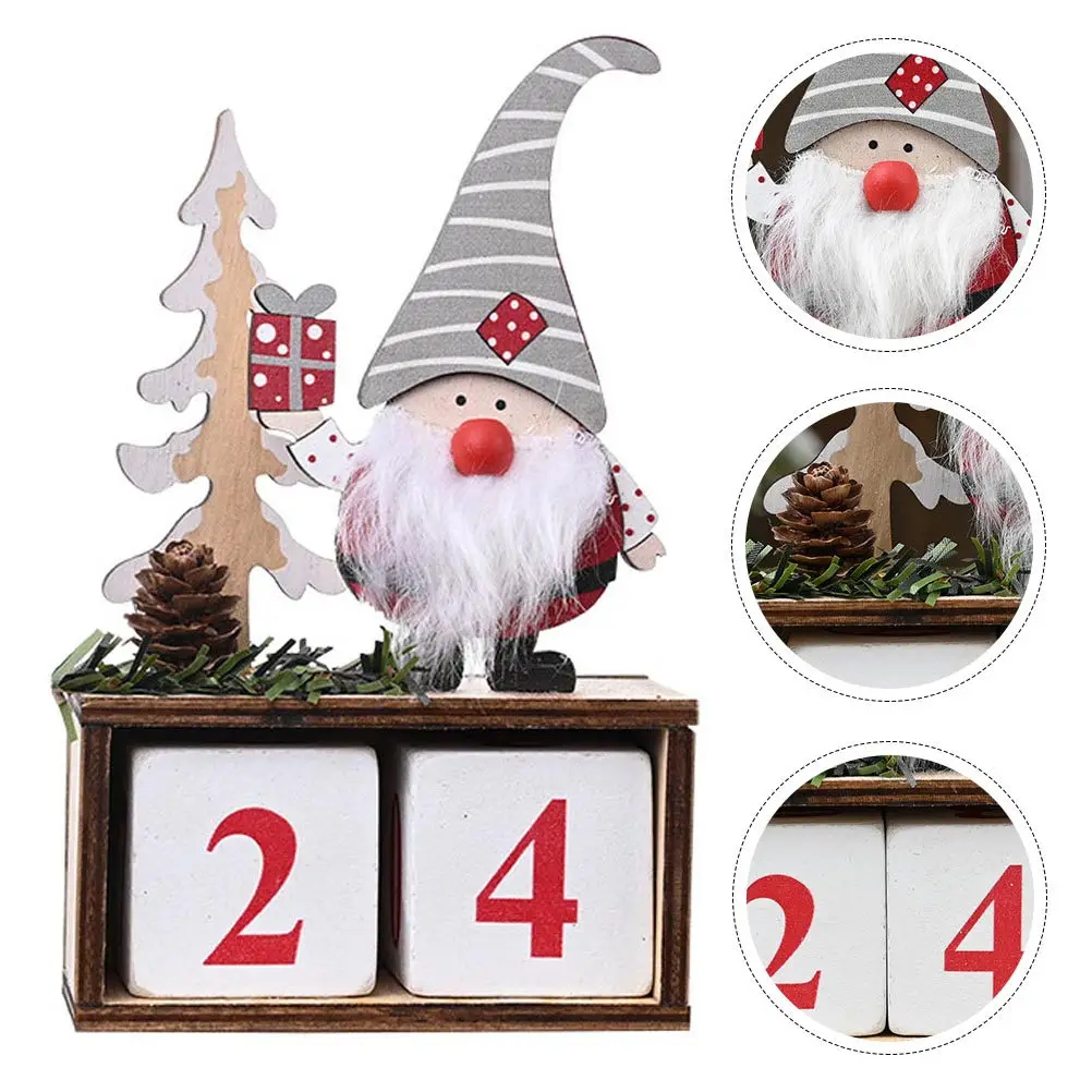 

Wooden Christmas Santa Claus nament Pine Cones Design Home Office Decor Festive Xmas Party Elder Calendar Gifts