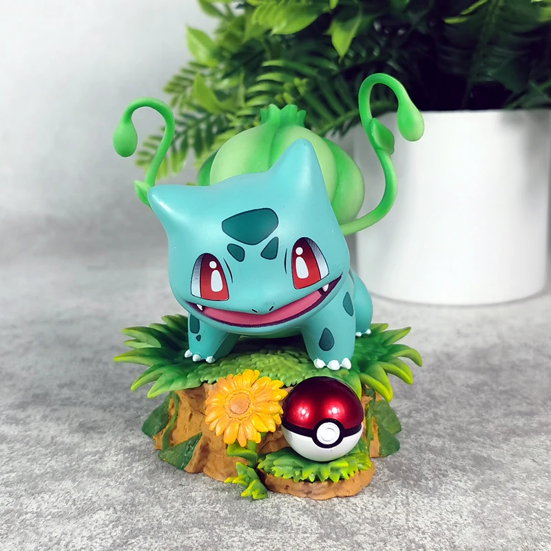 10 cm Bkm PokéMon Gk Bulbasaur Anfänger Pokemon Tier Figur Modell Garage Kit Puppe Trendy Spielzeug Ornamente Kinder Weihnachten Geschenke