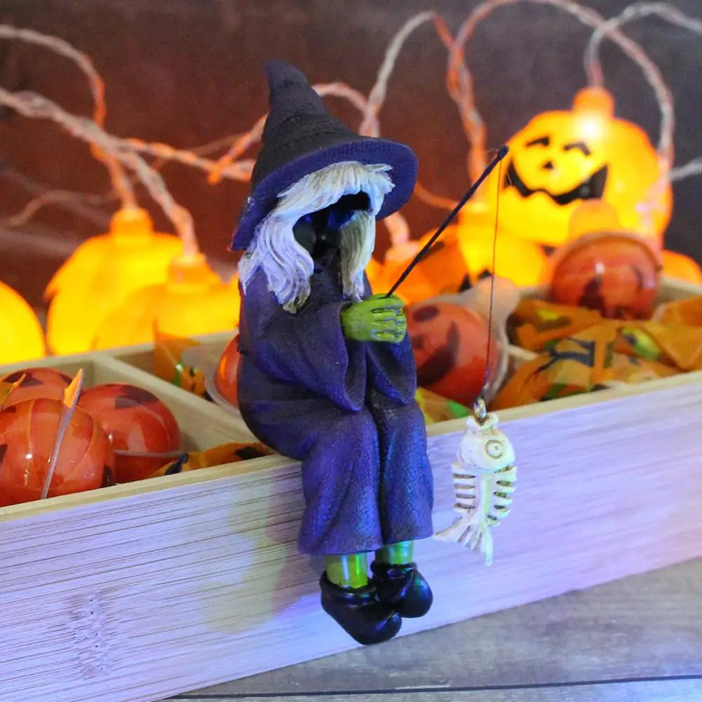 تمثال صيد اليقطين بأشرطة الهالوين - 3.11 بوصة من الراتنج المضحك على شكل يقطين رعب الحرف اليدوية ديكورات العطلات الإبداعية، G Z5E6 #1