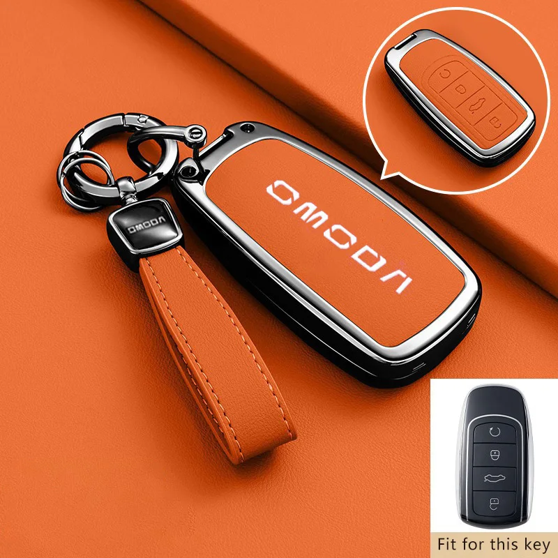 Zinc Alloy Key Case Fob for Chery Omoda C5 5 9 Phev Premium 2025 2026 Car Accessories Remote Cover Holder Housing Shell Keychain