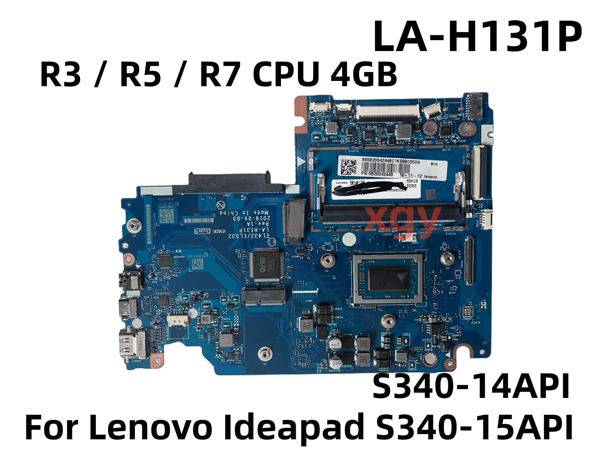 

Original For Lenovo Ideapad S340-15API S340-14API Laptop Motherboard LA-H131P With R3 R5 R7 CPU 4GB-RAM 100% Test OK