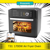 Proscenic T31 1700W Air Fryer Oven, 15L Large Capacity,12 Presets, 360 Degree Air Circulation Health Cook Reminder,App Control