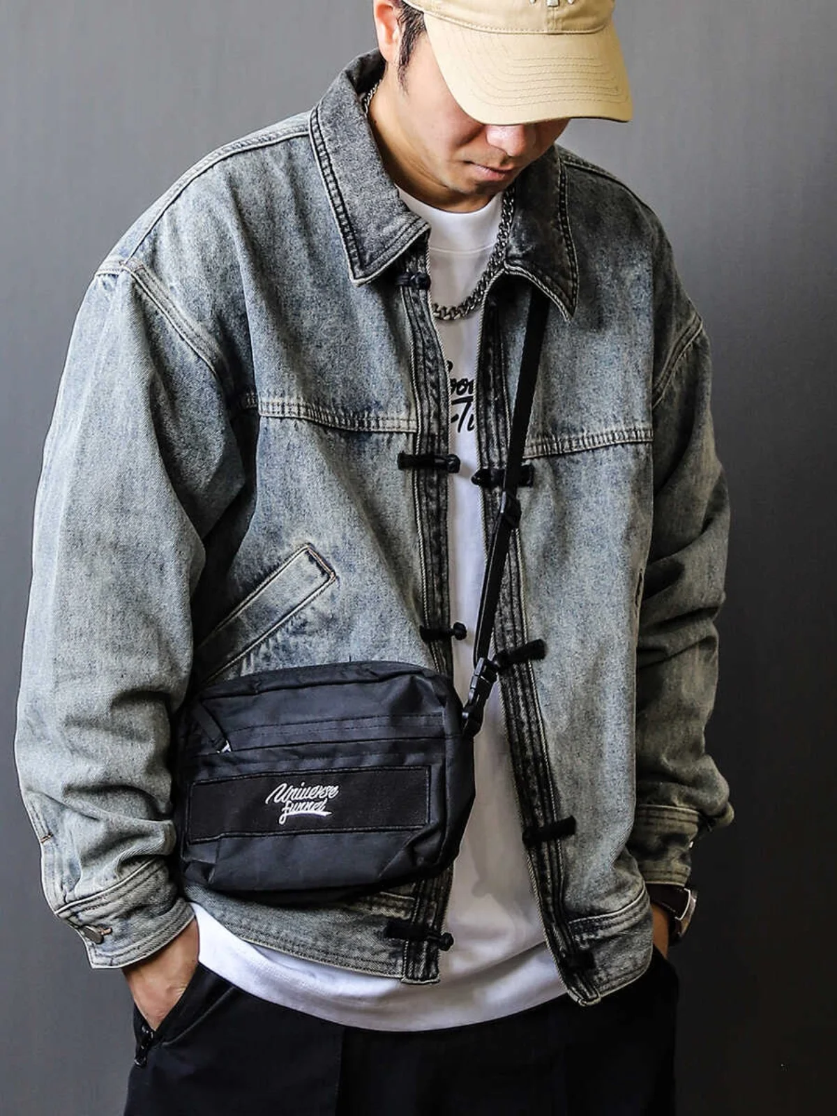 

Loose Fit Long Sve Men's Denim Jaet Casual Collar Spring Autumn New Sle Trendy Brand Free Size Jaet for Youth