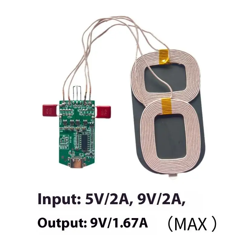 1Pcs Wireless Charging Type-C Interface 15W Dual Coil Wireless Charging Module Wireless Charger PCBA Home Car Equipment - view 2