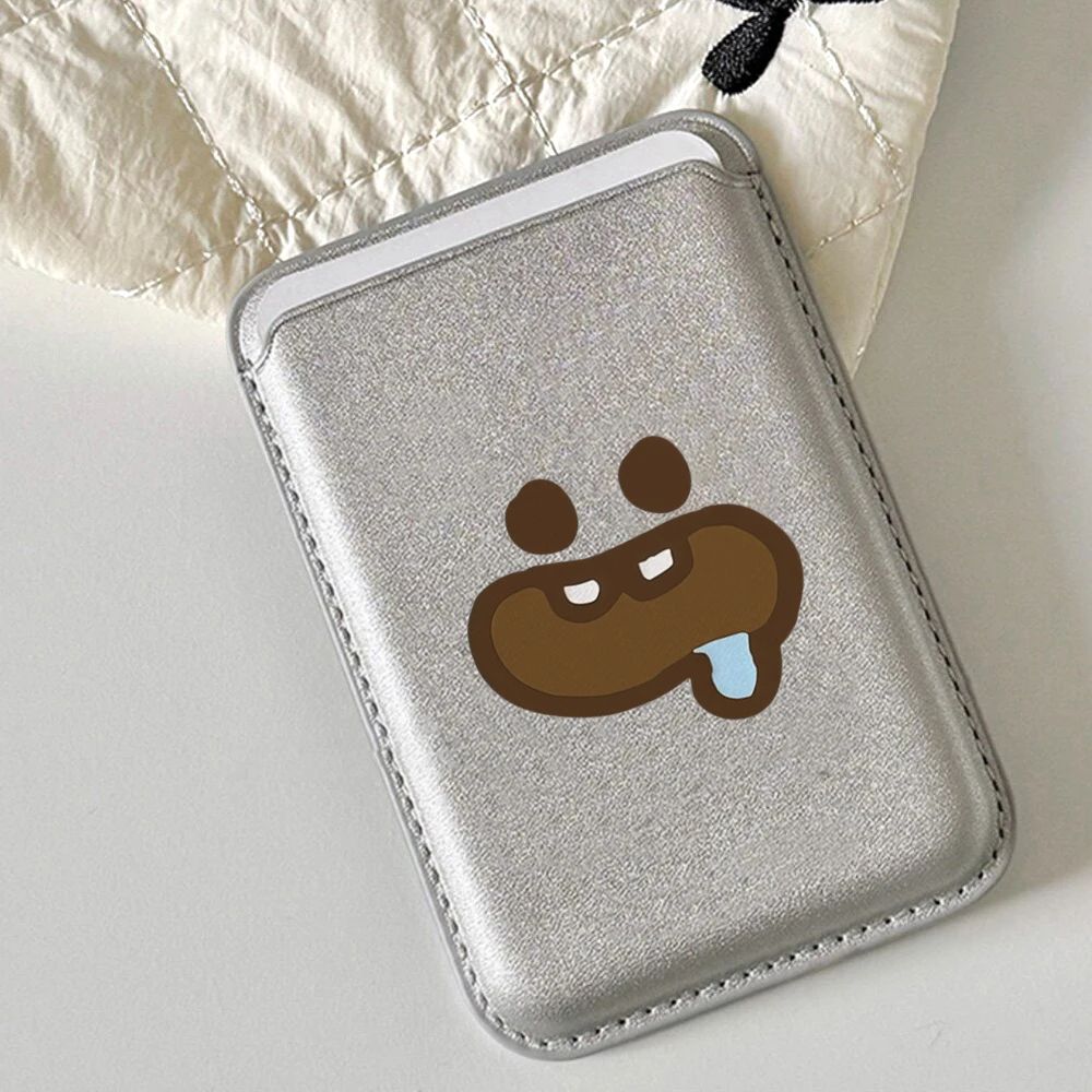 Foodie Cartoon Leder-Kartenetui Handyhülle Kartenhalter für Magnetische Hülle Geeignet für alle iPhone Magsafe Karten-Handy-Rückseiten-Taschen – Detail 1