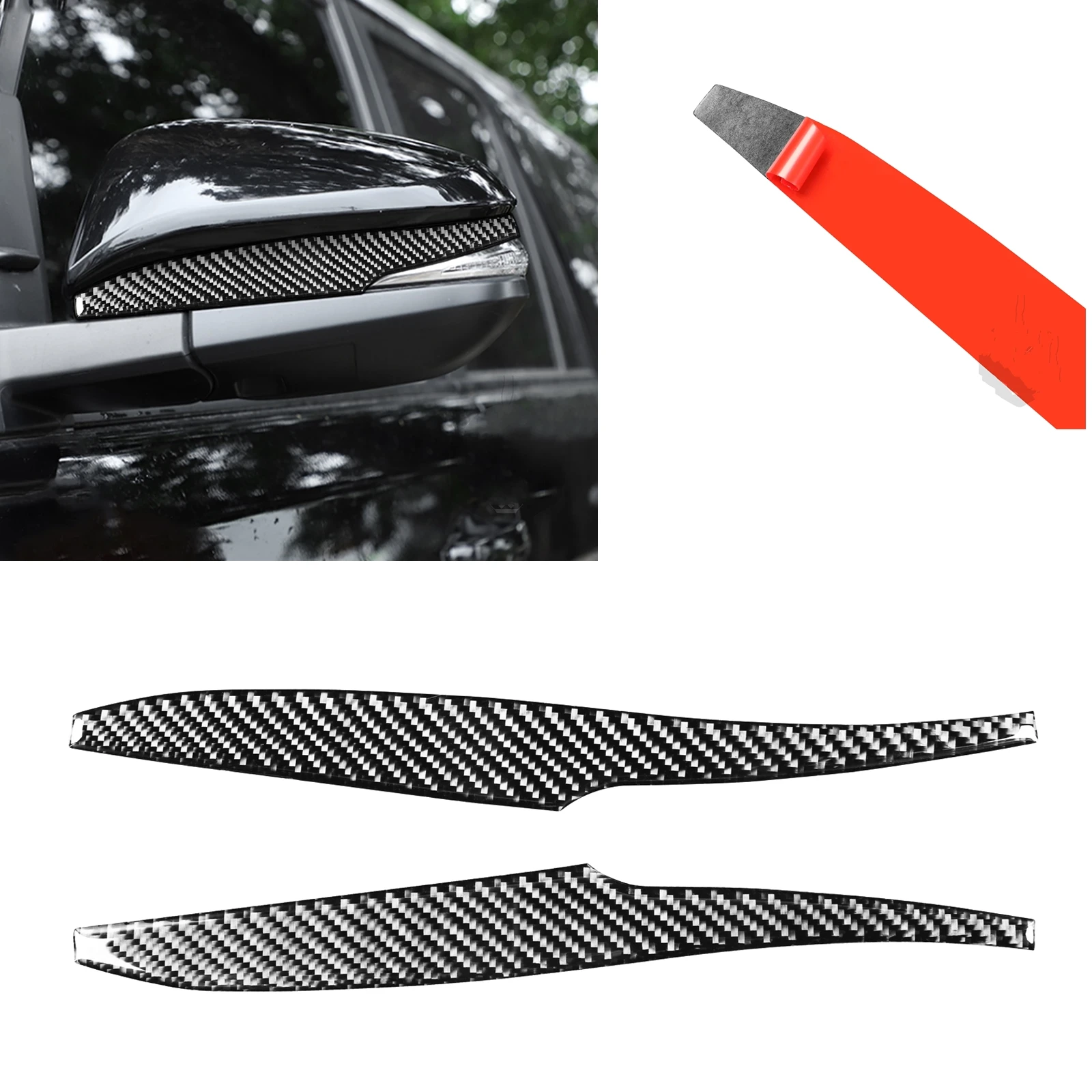 

Mirror Cover Trim Real Carbon Fiber Car Exterior Rear View Cap Molding Reverse Case Sticker For Toyota 4Runner 2010-2023