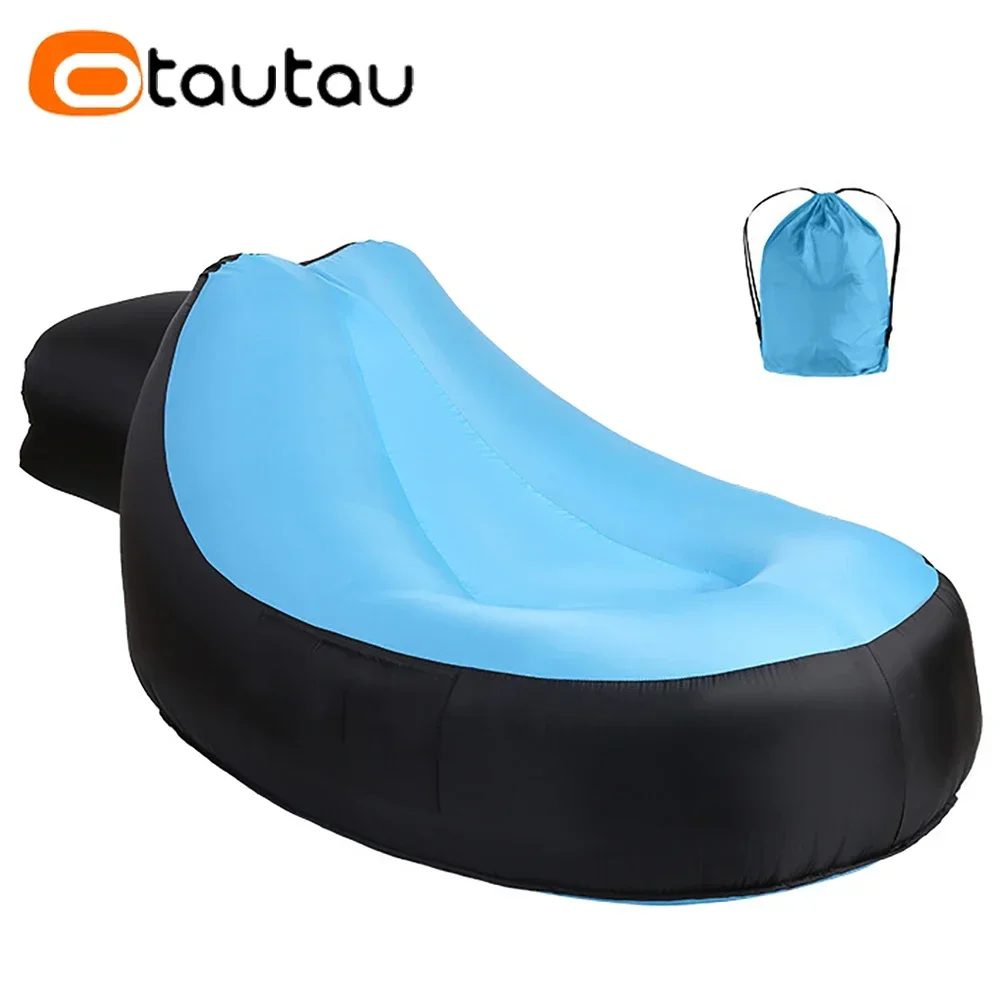 OTAUTAU Portable Inflatable Lounger Outdoor Camping Sofa Comfy Pouf Beanbag Garden Beach Pool Chaise Lounge Recliner Chair SF112