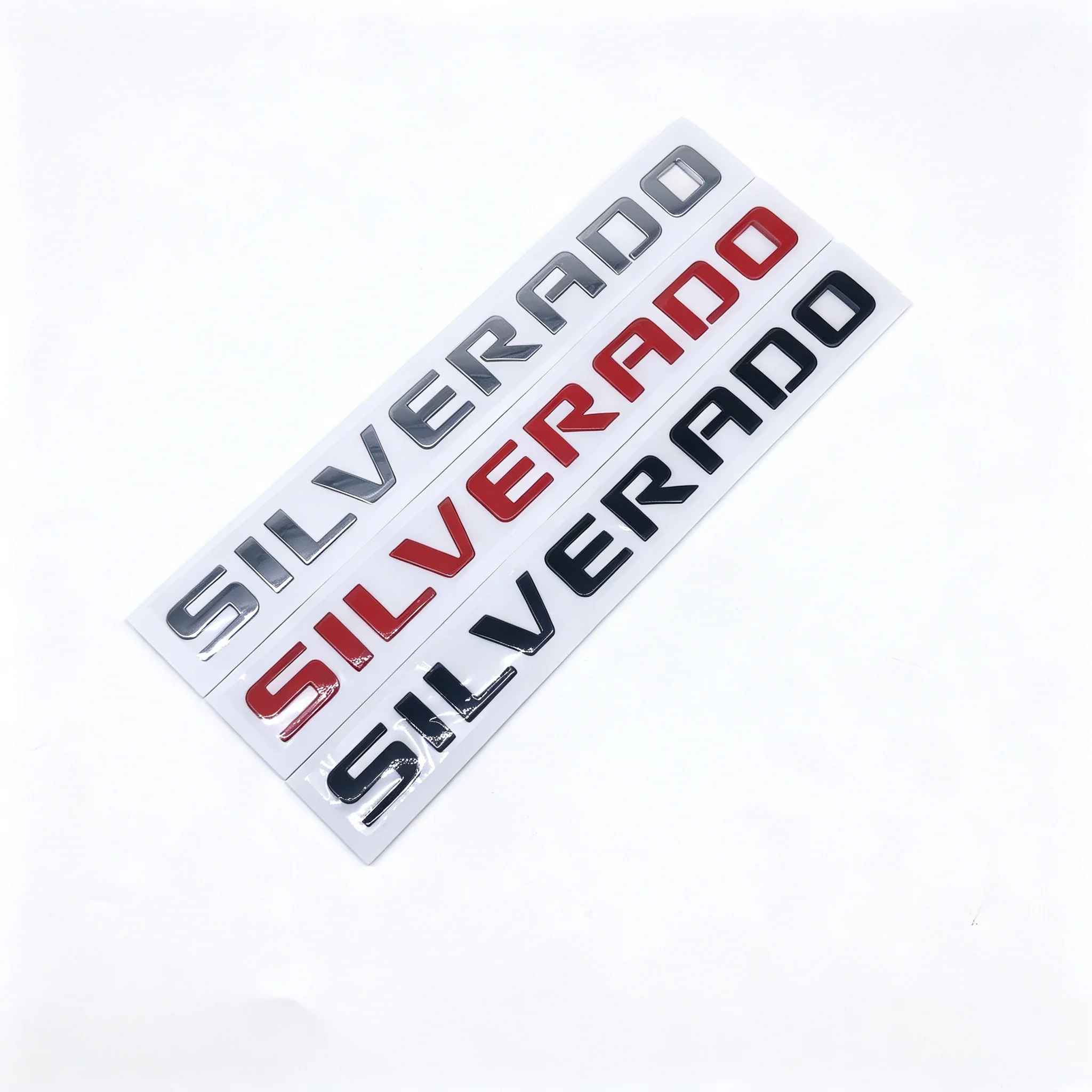 1 pièce 325 mm pour SILVERADO, autocollant 3D ABS, accessoires, logo de voiture, emblème de pare-chocs arrière, emblème de coffre arrière