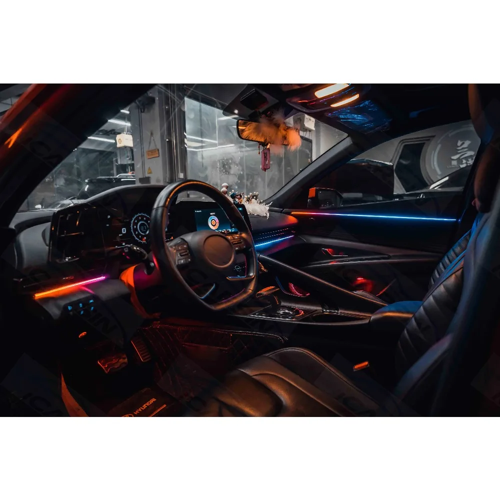 

Обновленное светодиодное освещение салона автомобиля Symphony для Hyundai Elantra 2021+, аксессуары для атмосферных полос, украшение